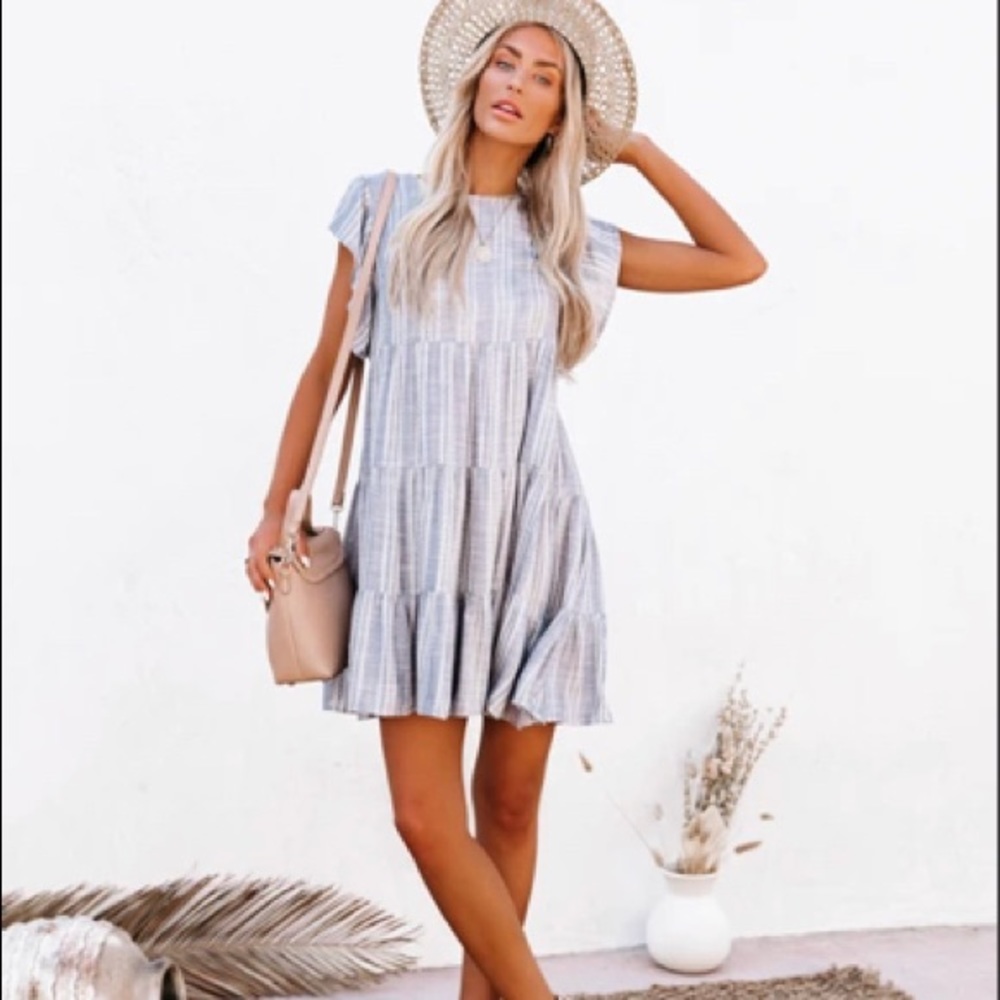 The Beach club tiered babydoll dress